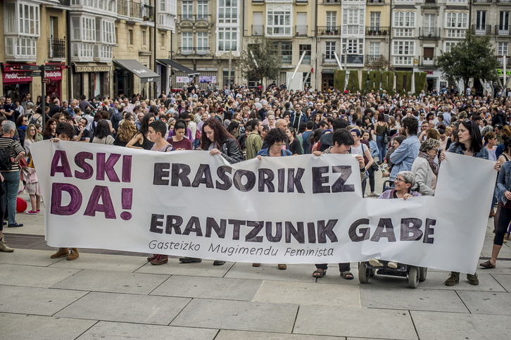 Movilización contra la violencia machista en Gasteiz. (Jaizki FONTANEDA / FOKU)