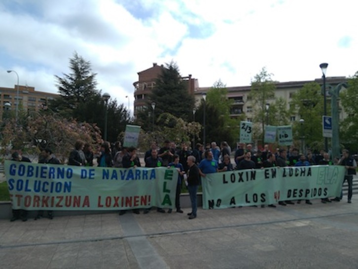 La plantilla de Loxin de Eskirotz se concentra contra el ERE de rescisión de contratos. (ELA)