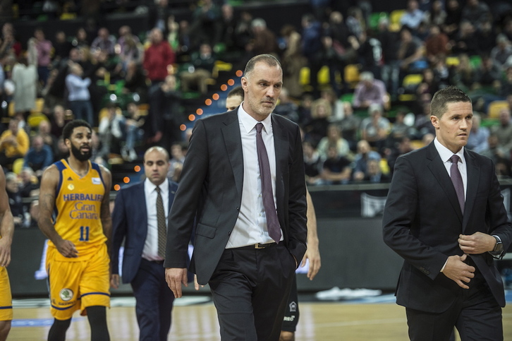 Veljko Mrsic, tras el encuentro entre el Bilbao Basket y el Gran Canaria. (Marisol RAMIREZ / FOKU)