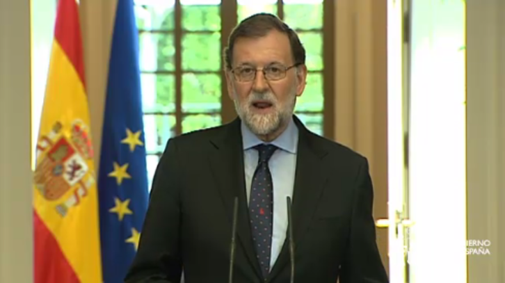 Mariano Rajoy, aurreko agerraldi batean. (Moncloa)