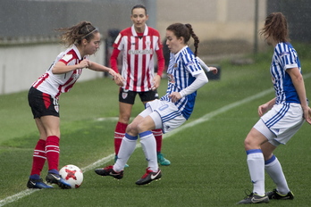 Joaneko partida Lezaman jokatu zuten Athleticek eta Realak. (Monika DEL VALLE / FOKU)