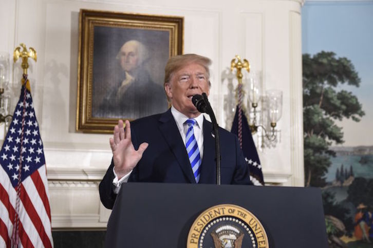 Donald Trump, en su comparecencia de este martes en la Casa Blanca. (SAUL LOEB / AFP)