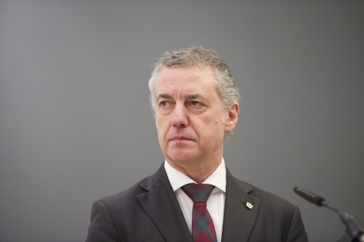 Urkullu, durante una comparecencia anterior. (Gorka RUBIO/FOKU)