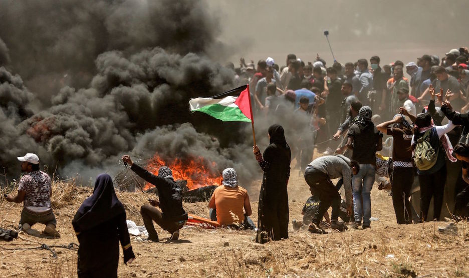 Miles de palestinos se han movilizado con motivo de la Marcha del Retorno. (Mahmud HAMS / AFP)