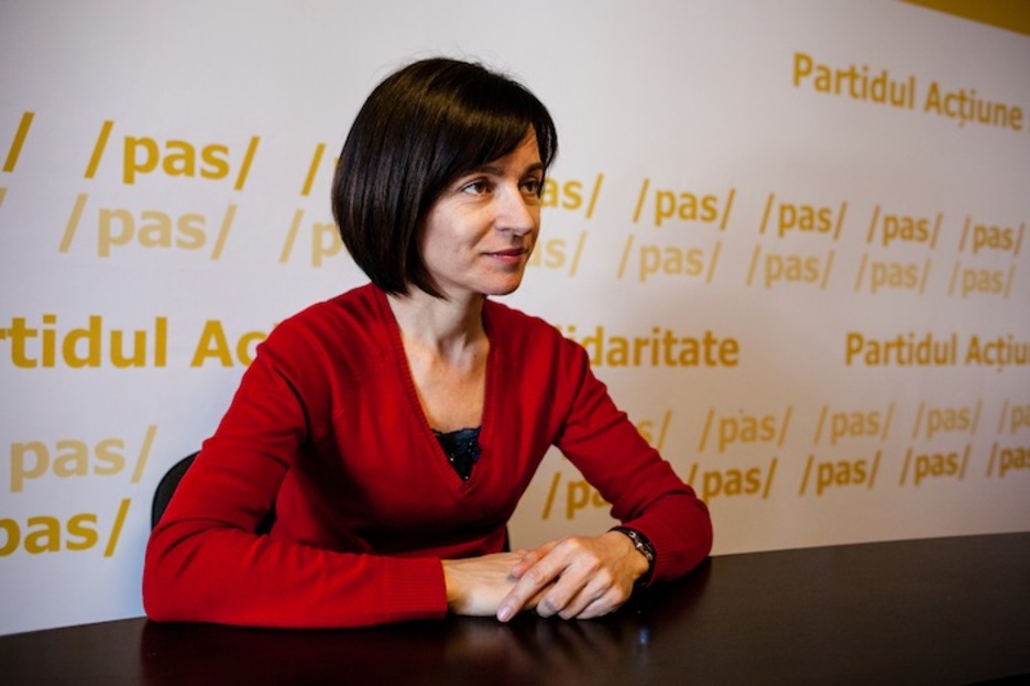 Maia Sandu, líder del partido Acción y Solidaridad, un nuevo movimiento pro Occidental que quiere ser alternativa al partido Democrático en esa visión de Moldavia. (Juan TEIXEIRA) 