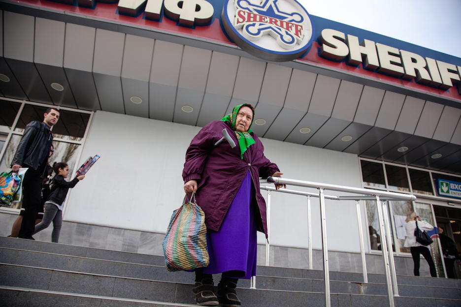 Supermercado del holding Sherif, el grupo económico más importante de Transnistria.  (Juan TEIXEIRA)