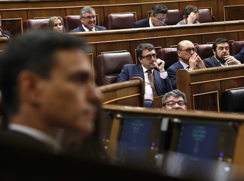 Los diputados del PNV, en un momento del debate de la moción de censura. (J. DANAE/FOKU)