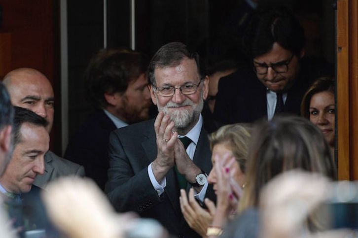 Mariano Rajoy, a la salida del Congreso el pasado viernes. (OSCAR DEL POZO / AFP)