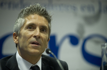 Fernando Grande-Marlaska, durante un congreso en Iruñea. (Jagoba MANTEROLA/FOKU)