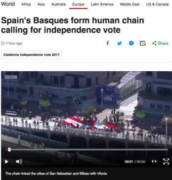 Captura de pantalla de la noticia en la BBC. 