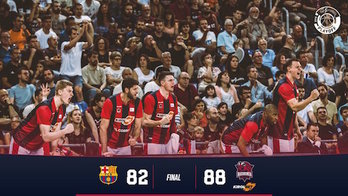 Los baskonistas, tras haber certificado el pase a la final. (@Baskonia)