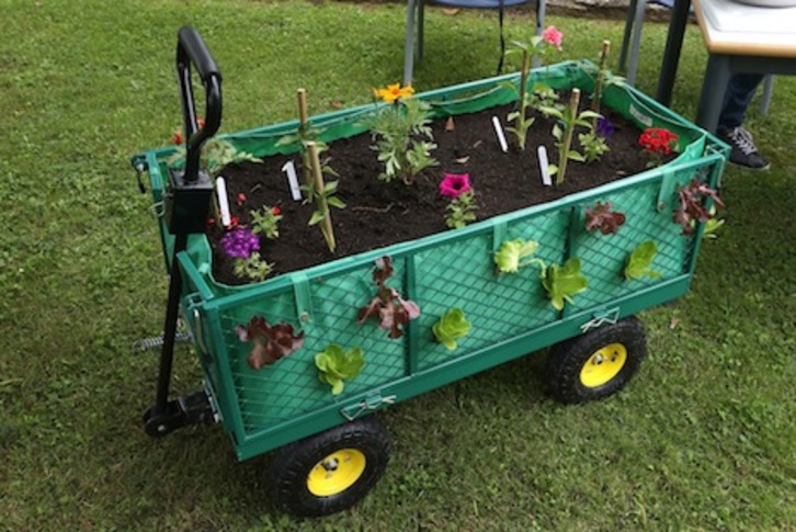 Imagen de uno de los jardines portátiles que usarán los restaurantes de Iruñea. (AYUNTAMIENTO DE IRUÑEA)