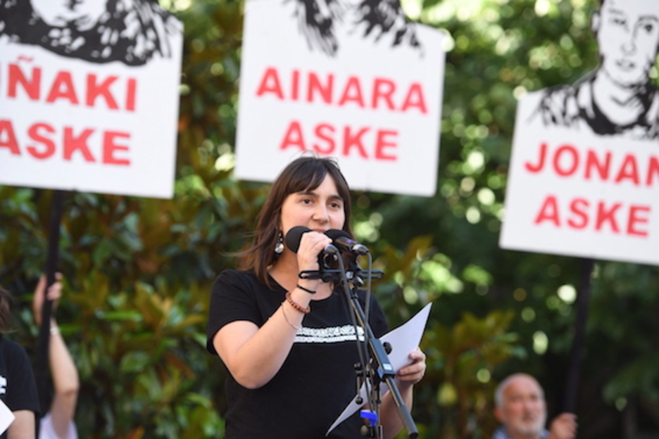 La portavoz de la plataforma Altsasukoak Aske. (Jon URBE/FOKU) La portavoz de la plataforma Altsasukoak Aske. (Jon URBE/FOKU)
