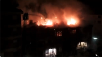 Ortiz kontserba enpresa zaharraren eraikinean gertatu zen sutea.