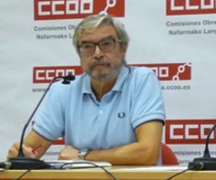 Javier Barinaga, de CCOO, ha comparcido en la comisión sobre la nueva Ley del Euskara. (CCOO)