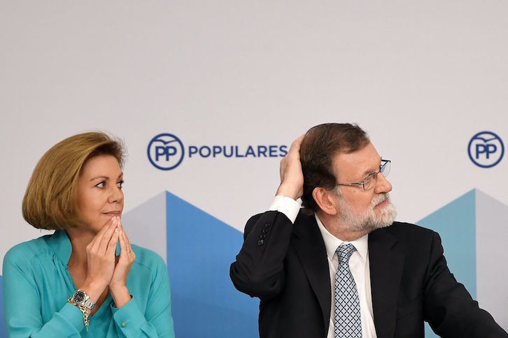 María Dolores de Cospedal aspira a suceder a Mariano Rajoy al frente del PP. (GABRIEL BOUYS / AFP)