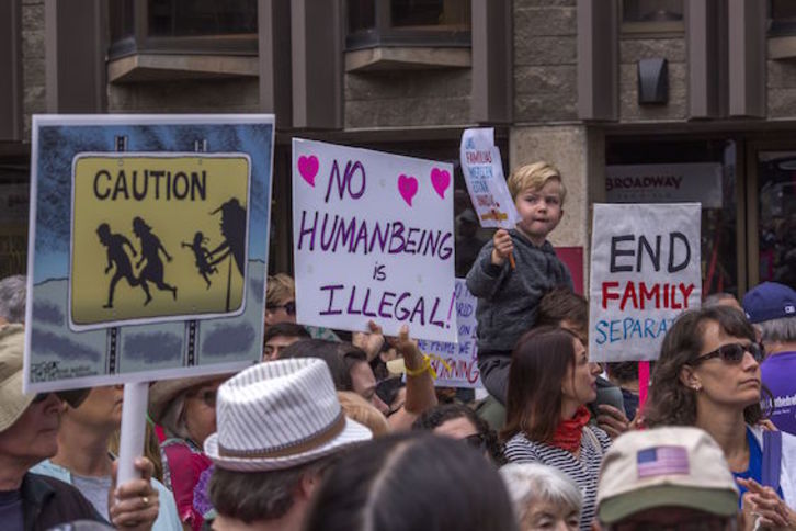 Protesta contra la política migratoria de Trump. (David MCNEW/AFP)