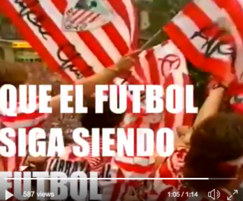 Vídeo del PP criticando al Athletic en las redes sociales.