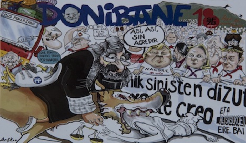 El juez del voto discrepante de la sentencia de ‘La Manada’ copa la tela de Donibane, con referencias al caso de los jóvenes de Altsasu y  los sanfermines del 78.