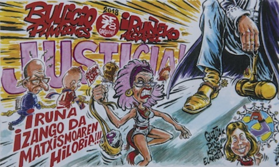 La indignación de la sentencia de ‘La Manada’ es la gran referencia de la pancarta del Bullicio.