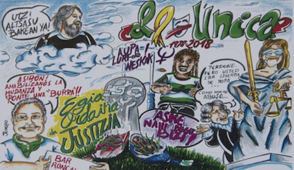 Los sanfermines del 78, la sentencia de ‘La Manada’ y una coña a Asiron sobre la amabilización copan la pancarta de La Única.