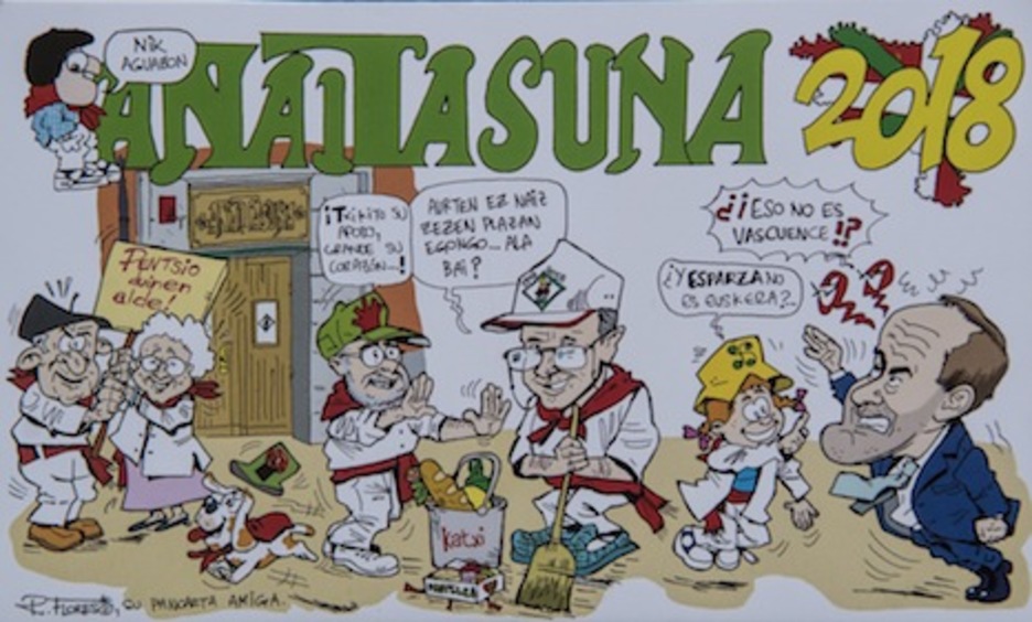 Anaitasuna se acerca a su propia peña para tratar el tema de las pensiones o las obsesiones de Esparza con el euskara.