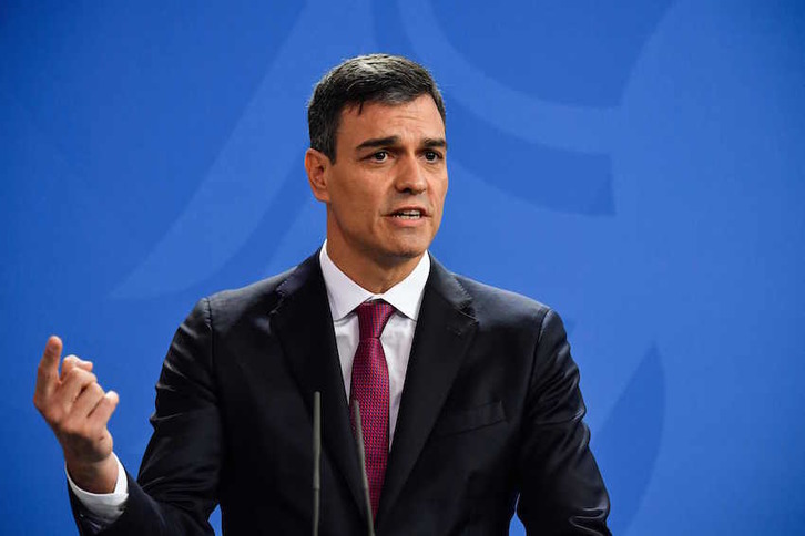 Pedro Sánchez, ayer en Berlín. (John MACDOUGALL/AFP)