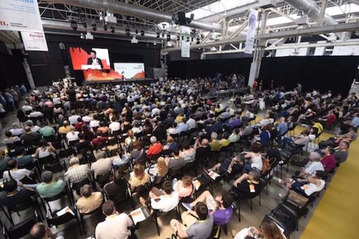 Los asistentes a la conferencia nacional de ERC, durante una intervención. (@Esquerra_ERC)
