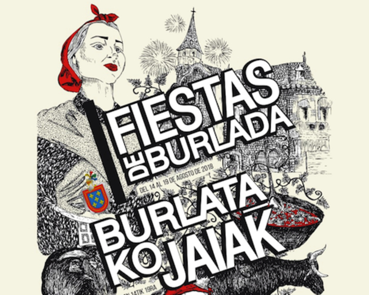 Cartel ‘Nuestras fiestas’, que anunciará las fiestas de Burlata de 2018.