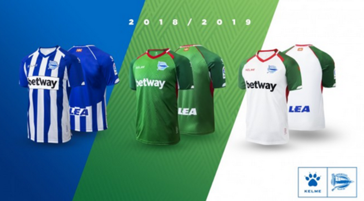 Los tres diseños que usará el Alavés la próxima campaña.