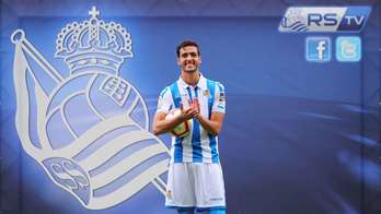 Mikel Merino, en su presentación en Zubieta. (REAL SOCIEDAD)
