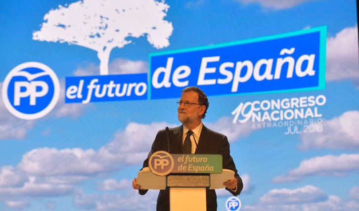 Mariano Rajoy, en su intervención en el Congreso del PP. (@marianorajoy)