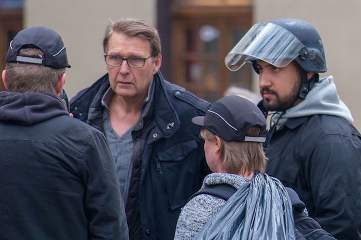 Alexandre Benalla, con casco policial el pasado 1 de mayo. (AFP)