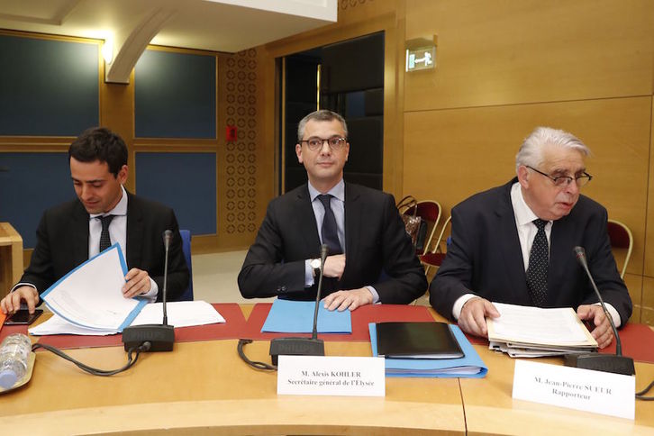 El secretario general del Elíseo, Alexis Kohler, durante su comparecencia en el Senado. (François GUILLOT/AFP)
