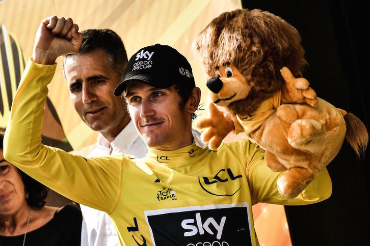 Geraint Thomas, vencedor del último Tour, será el encargado de estrenar el maillot de Ineos. (Jeff PACHOUD/AFP)
