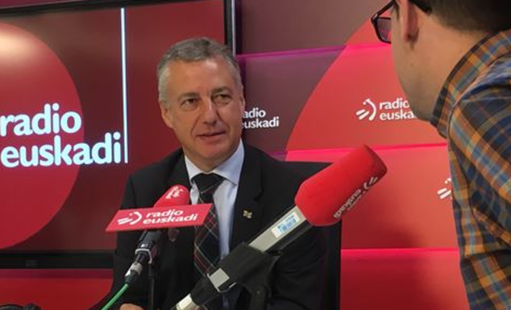 El lehendakari Iñigo Urkullu, este lunes en Radio Euskadi. 