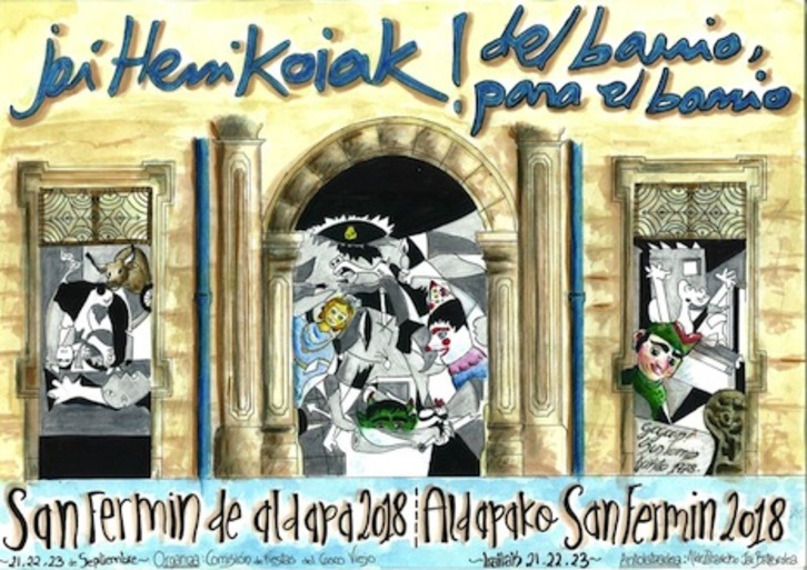 Cartel anunciador de San Fermin Txikito en categoría adulta.