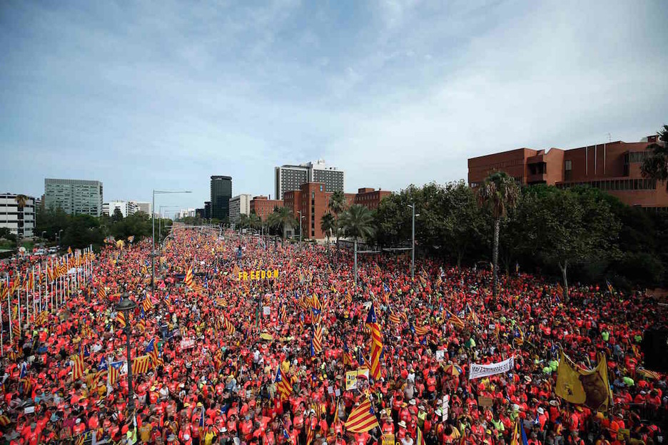 Los catalanes han vuelto a salir a la calle de forma masiva en la Diada. (Pau BARRENA/AFP)