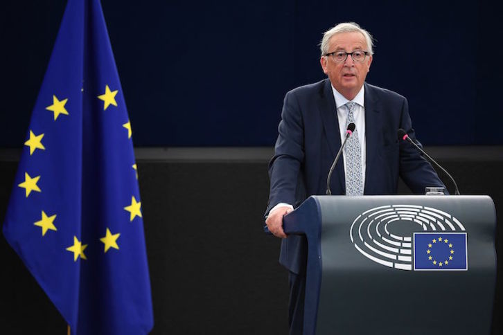 Jean-Claude Juncker, en su discurso del Estado de la Unión. (Frederick FLORIN/AFP)