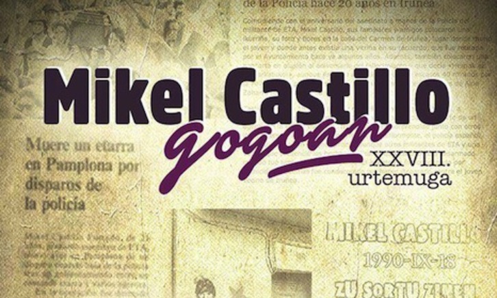 Cartel del acto en recuerdo de Mikel Castillo que tendrá lugar el próximo 18 de septiembre.