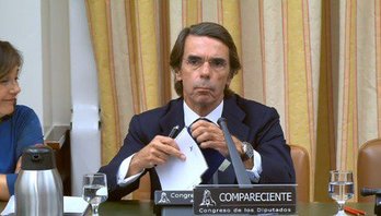 Jose´María Aznar, durante su comparecencia en el Congreso de Madrid. (