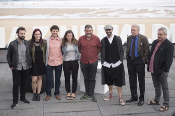 ‘Dantza’ filmeko zuzendari eta aktoreak. (Juan Carlos RUIZ/FOKU)