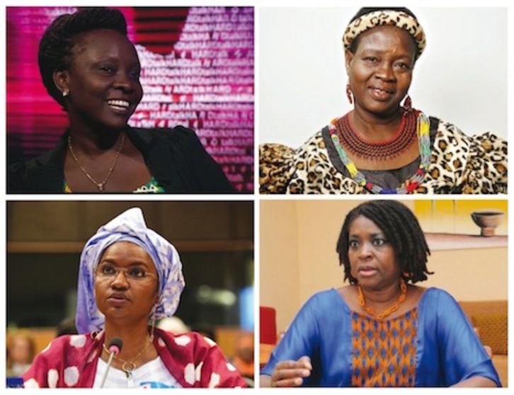 Las galardonadas con el Premio Nafarroa a la Solidaridad (de arriba a abajo y de izquierda a derecha) Victoria Nyanjura, Theresa Kachindamoto, Oumou Sall-Seck y Hulo Guillabert. (GOBIERNO DE NAFARROA)