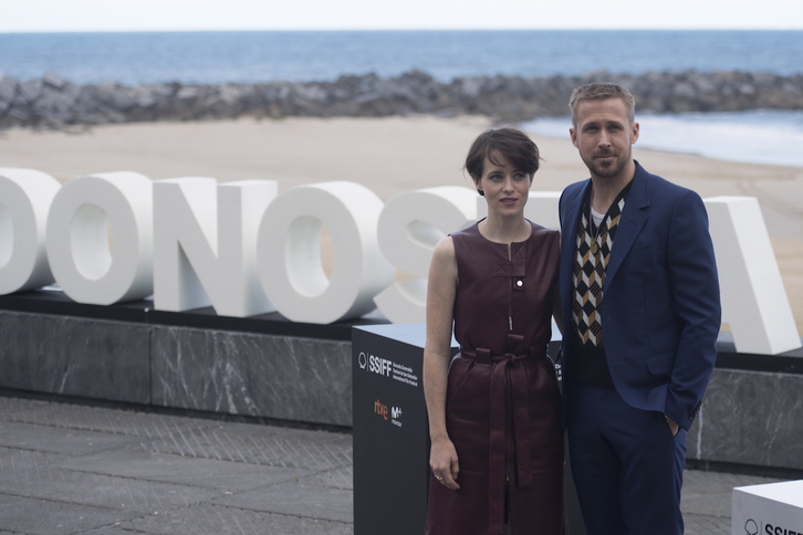Ryan Gosling y Claire Foy, en el photocall. (Juan Carlos RUIZ/FOKU)