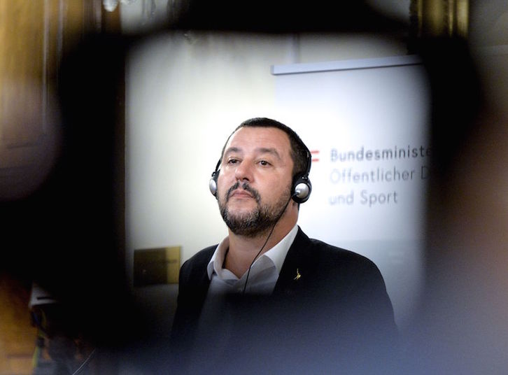Matteo Salvini, en una reciente comparecencia. (HERBERT NEUBAUER / AFP)