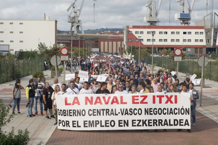 Los problemas de La Naval vienen de lejor. Manifestación hace un año en Sestao. (Monika DEL VALLE / FOKU) 