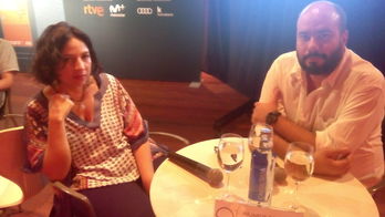 Cristina Gallego y Ciro Guerra en TCM Topaketak. (NAIZ)