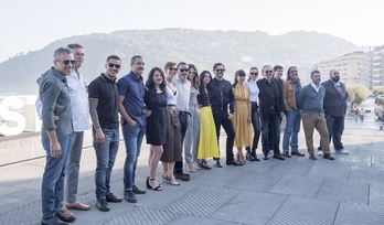 Enrique Urbizu y el equipo de ‘Gigantes’. (Juan Carlos RUIZ/FOKU)