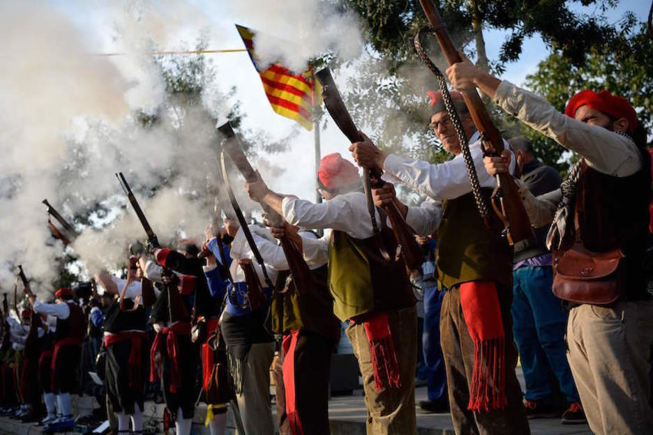 Un momento de la ceremonia para conmemorar el referéndum. Josep LAGO/AFP