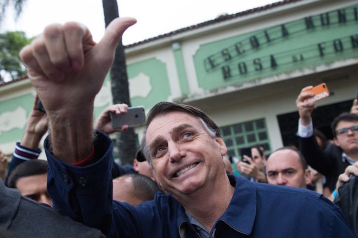Bolsonaro ha estado cerca de alcanzar el 50% de los votos, que le hubieran permitido evitar la segunda vuelta. (Fernando SOUZA/AFP)